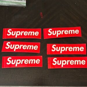 Supreme Red and White Logo Sticker Set